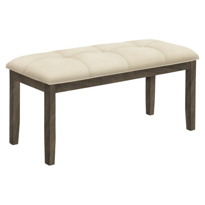 44.5 In. Bench With Cream Foam - Grey Solid Wood, Suited For Anywhere You Need It Practical 44" In And Wood Frame, For Various Locations