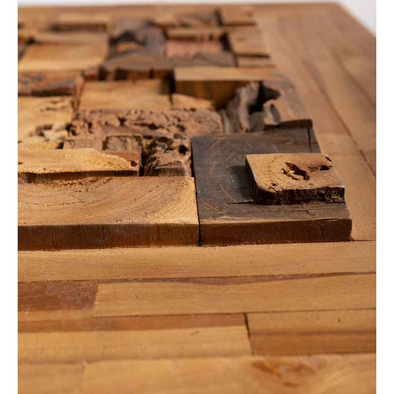 Rustic Abstract Wall Decor on Solid Wood