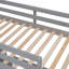 Lit superposé simple au-dessus d'un lit double gris avec bureau de travail - Bureau en bois massif-2034701855-2034701854