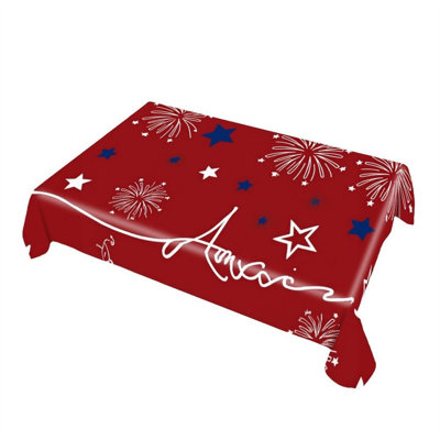 60" x 120" Rectangular Tablecloth Memorial Day Fireworks Print Patriotic Celebrations