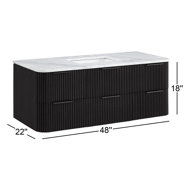 Kensington Floating Vanity 48" Single Vanity, Black