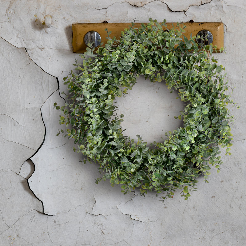 Faux Eucalyptus 20'' Wreath, Light Green