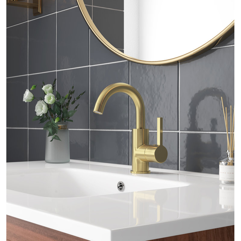 Single-Hole Single-handle Bathroom Faucet, Gold