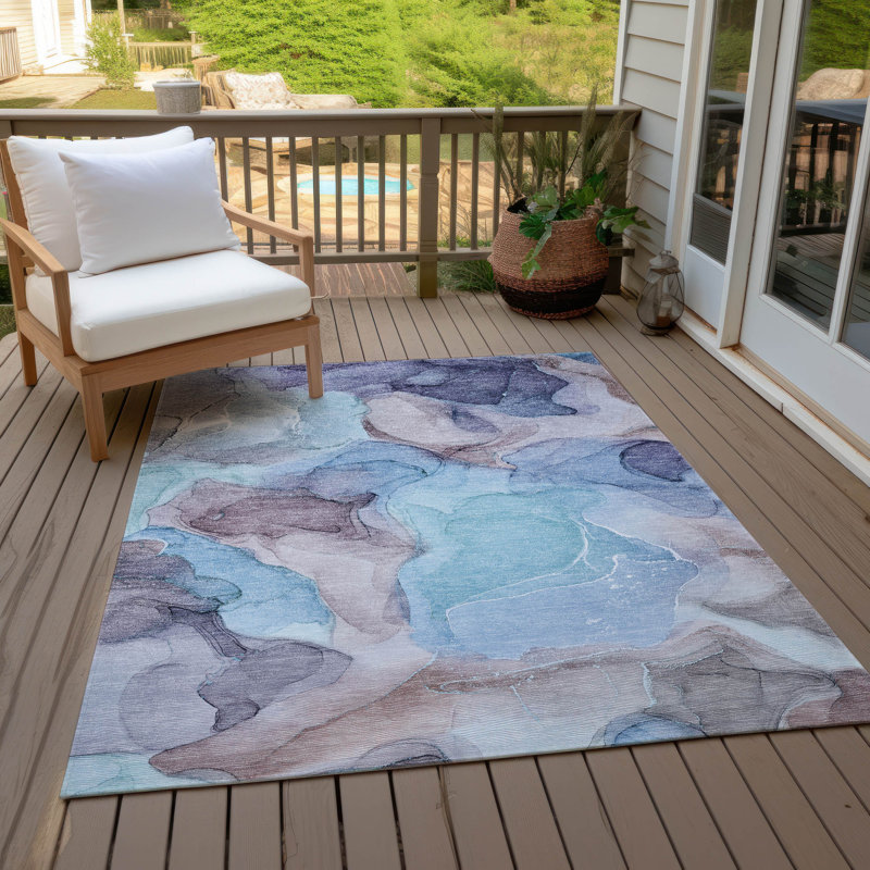 Tapis intérieur / extérieur Alfonzo avec envers antidérapant, Rectangle de 10 pi x 14 pi