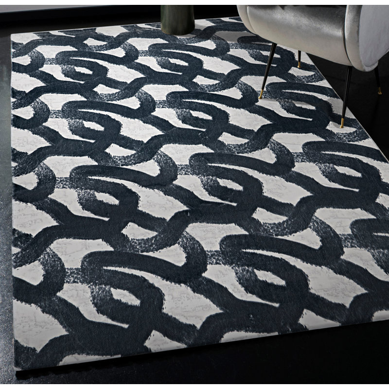 Antaniyah Faux Rabbit Fur Hand Tufted Rug, Rectangle 5' x 7'