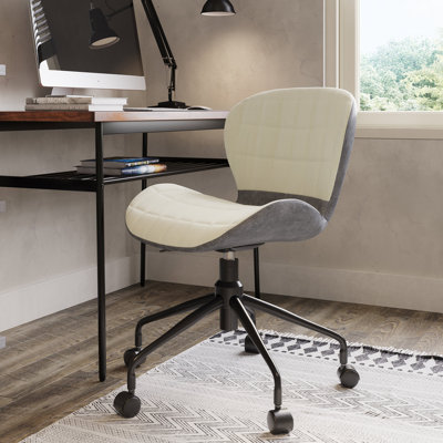 Chaise de travail ergonomique en lin 21,26 po Joaquina