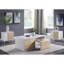 Table basse blanche ultrabrillante avec beaucoup de rangement et rangement pratique pour le salon