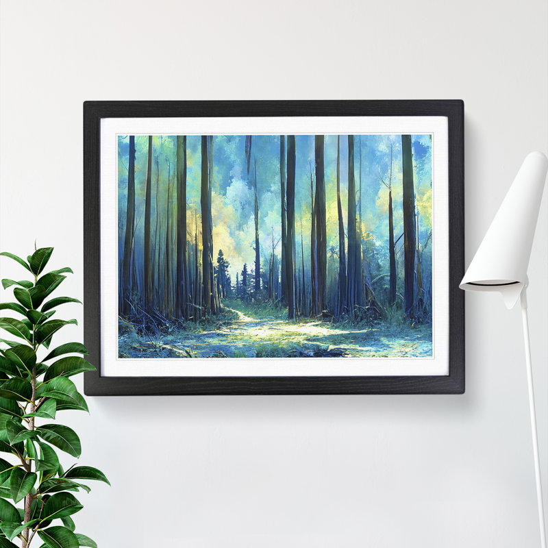 Cool Abstract Forest Vol.3 - Framed Print, 46cm H x 64cm W x 2cm D, Black