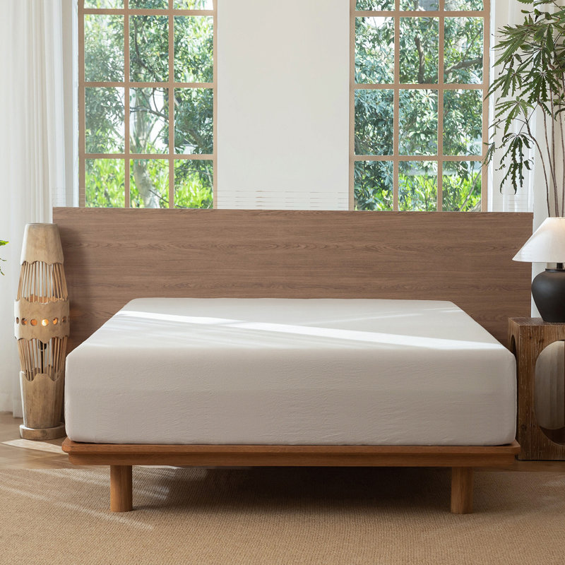 Drap-housse MooMee 100% coton lavé extra profond, Gris crème, Très grand lit