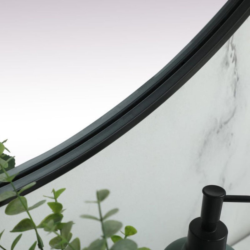 Miroir mural Elington, Noir, 60 po x 36 po 