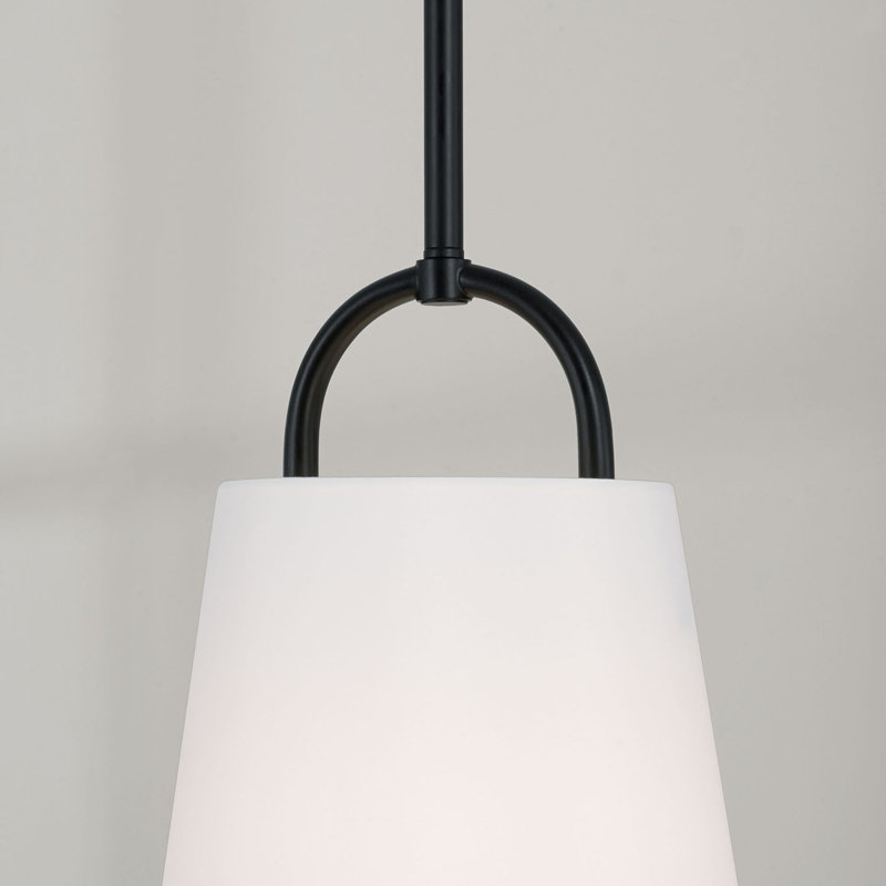 1 - Light Single Pendant, 13.75" H x 10" W x 10" D, Black