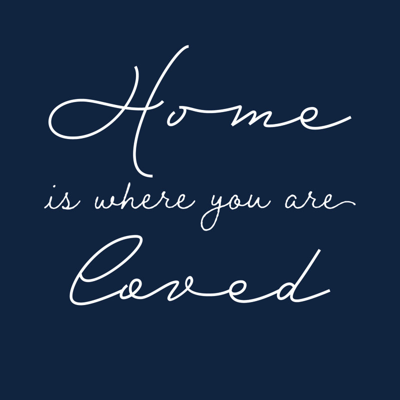Home Loved Navy - Wrapped Canvas Art Prints, 30cm H x 30cm W 