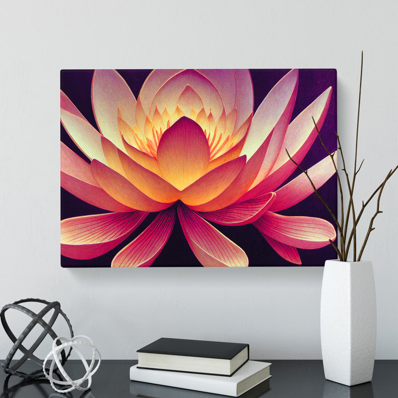 Incredible Lotus Flower - Wrapped Canvas, 35cm H x 50cm W