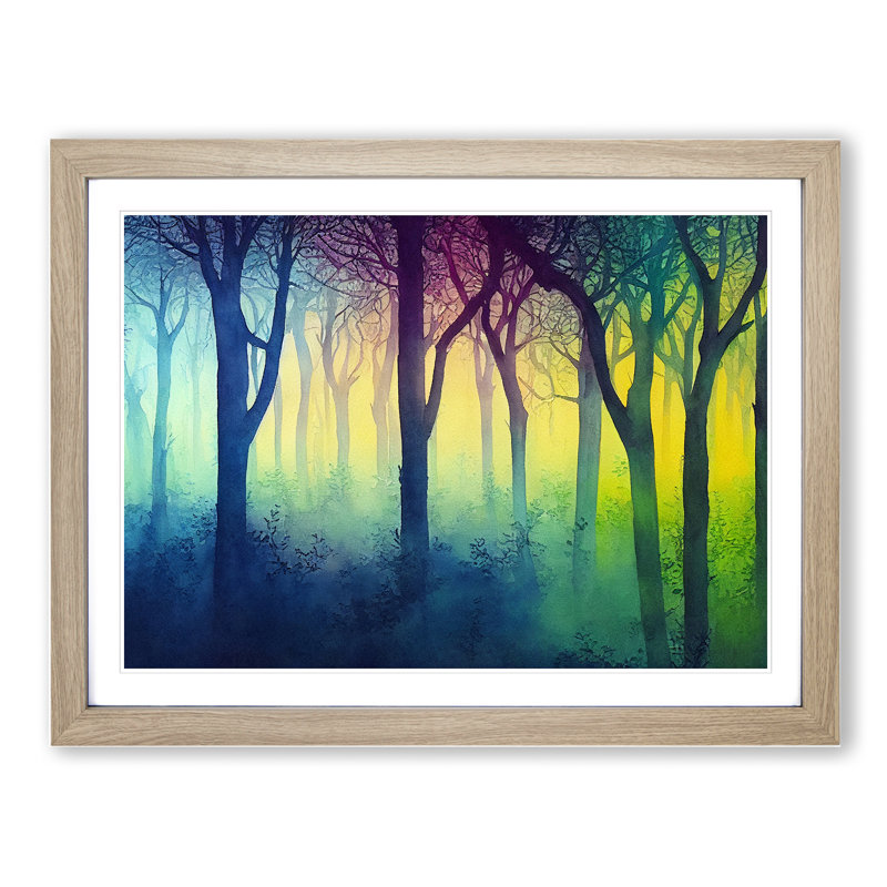 An Enticing Forest - Framed Print, 46cm H x 64cm W x 2cm D, Oak