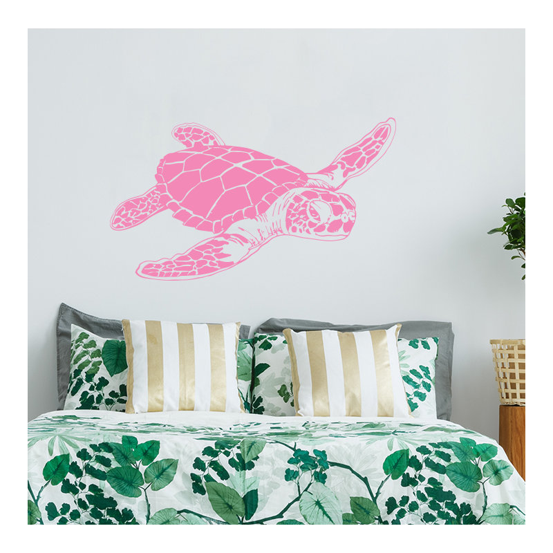 Décalcomanie murale tortue de mer, Rose tendre