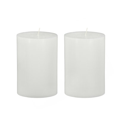 4X6" 2PK Unscented Soy Wax Candle, White
