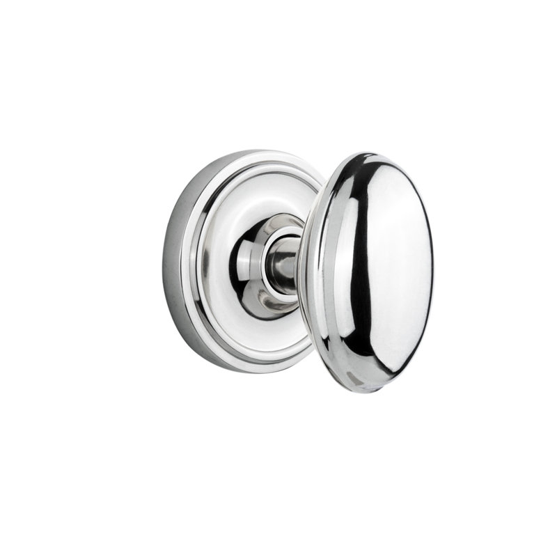 Rosette classique avec bouton de porte Homestead, 2,375 po, Chrome brillant