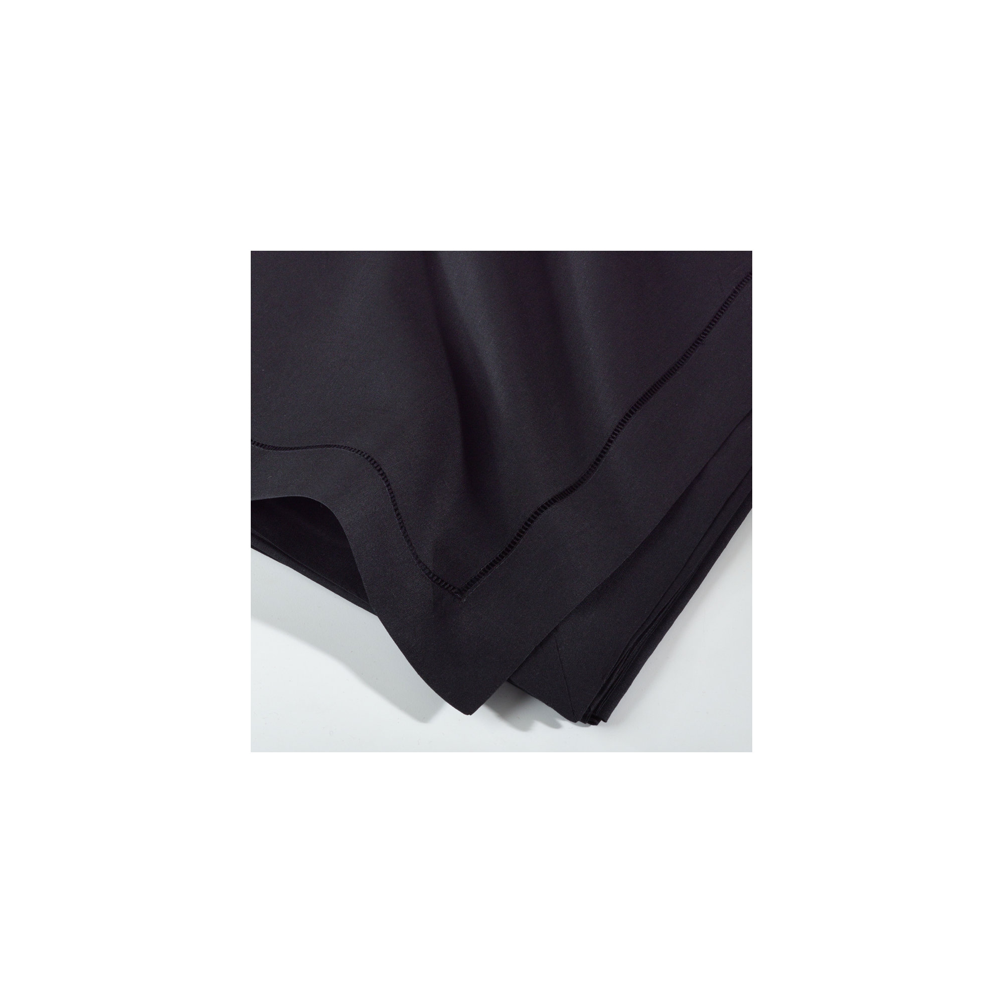 Gelder Cocktail 6" Linen/Cotton Napkin Set, Black