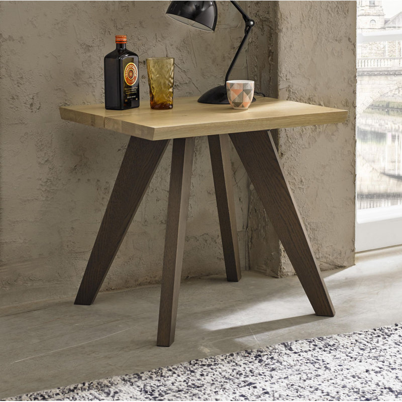 Dipasquale Solid Wood Cross Legs End Table