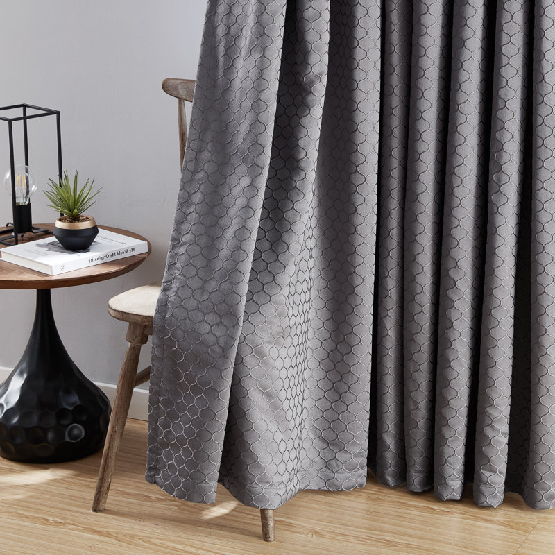 Alacam Blackout Curtain Pair, 50"W x 96"L, Charcoal Gray