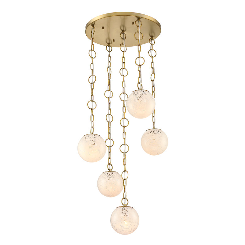 Ziza 5 - Light Steel Dimmable Tiered Chandelier