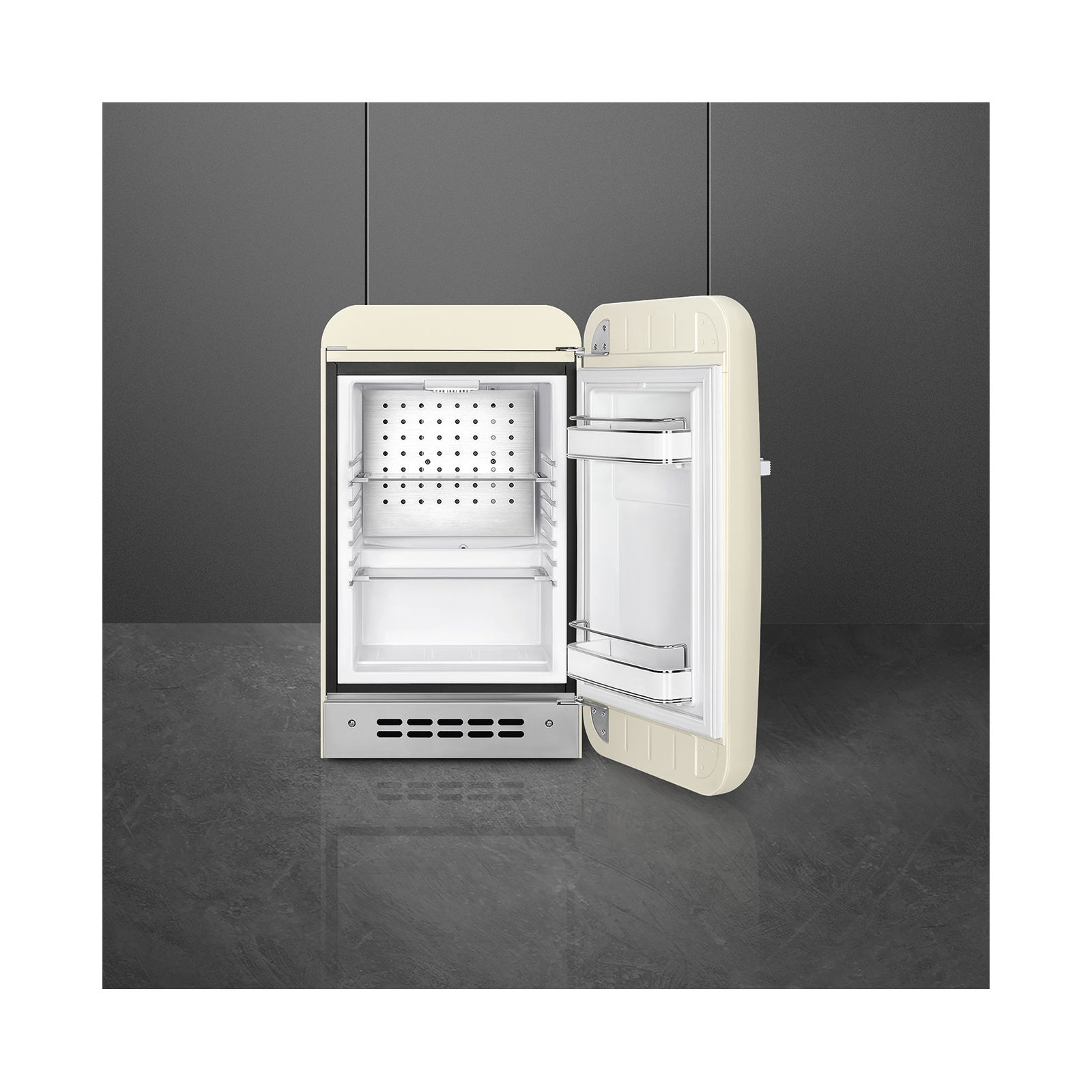 SMEG 50s Style Retro 1.2 cu. ft. Freestanding Mini Fridge, Right, Cream