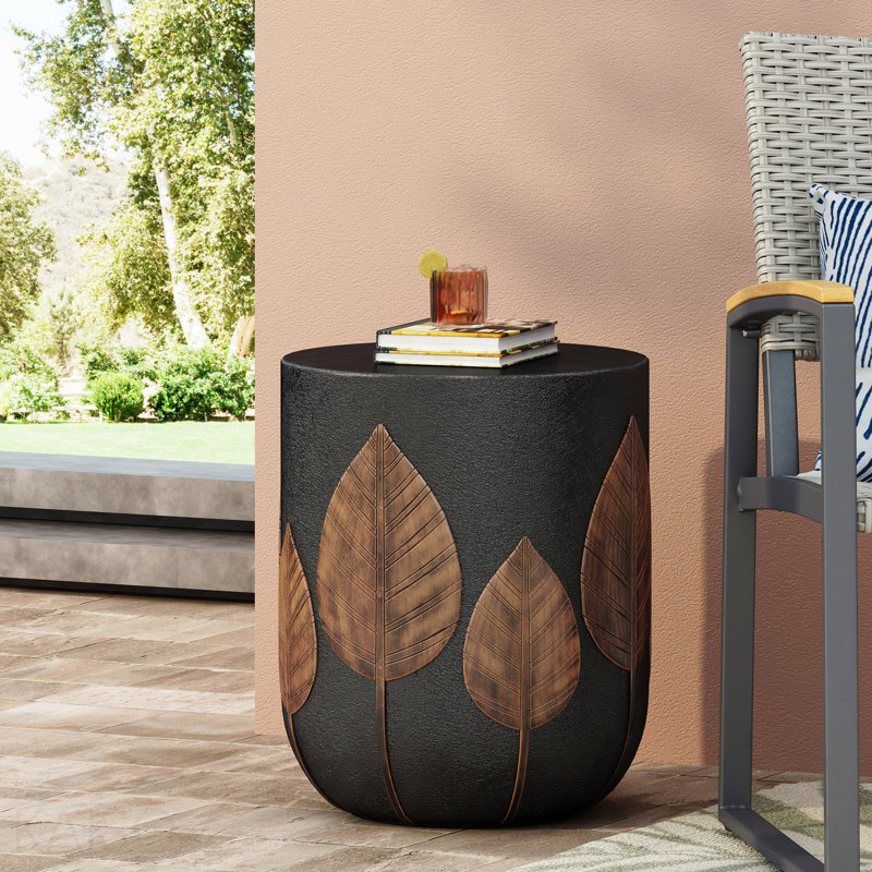 Outdoor LightWeight Concrete Side Table,Copper