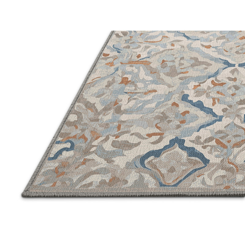 Machine Washable Gray Area Rug, Rectangle 2' x 3'
