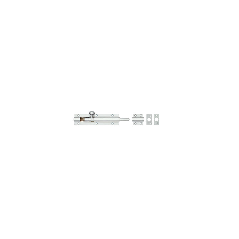 Architectural Heavy Barrel Bolt, Satin Chrome, 20cm H x 5cm W x 1.5cm D