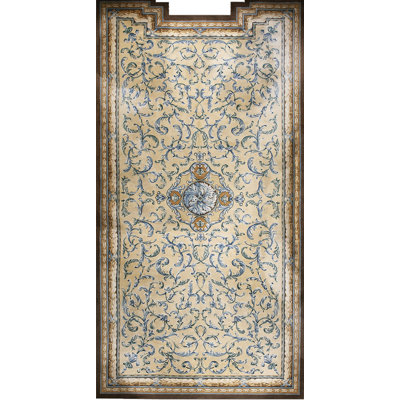 Grand tapis ivoire antique en laine surdimensionné