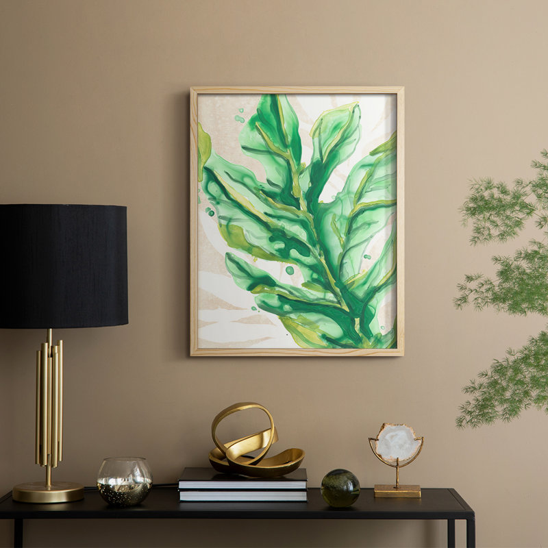 Parchment Palms IV  Framed Print - Solid Wood, 11" H x 9" W