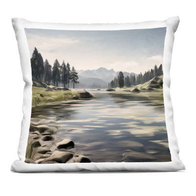 My Hideaway Pond Ripples Decorative Printed Throw Pillow, design by Kim Allen