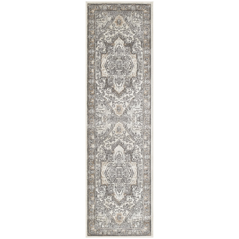 Tapis taupe Graelyn, Tapis de couloir 2 pi 2 po x 7 pi 6 po