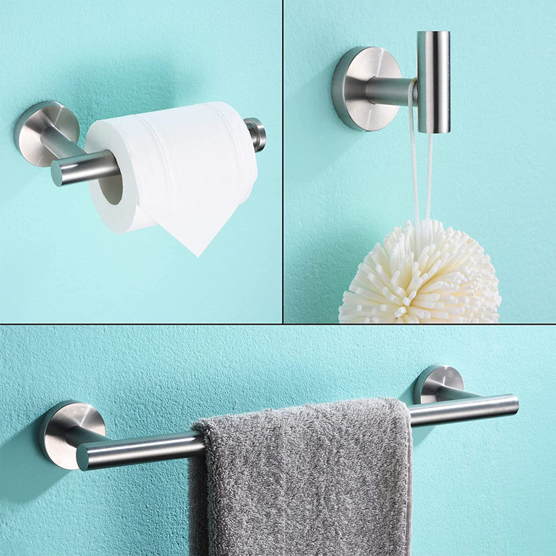 3 - Piece Bathroom Hardware Set, Brushed Nickel