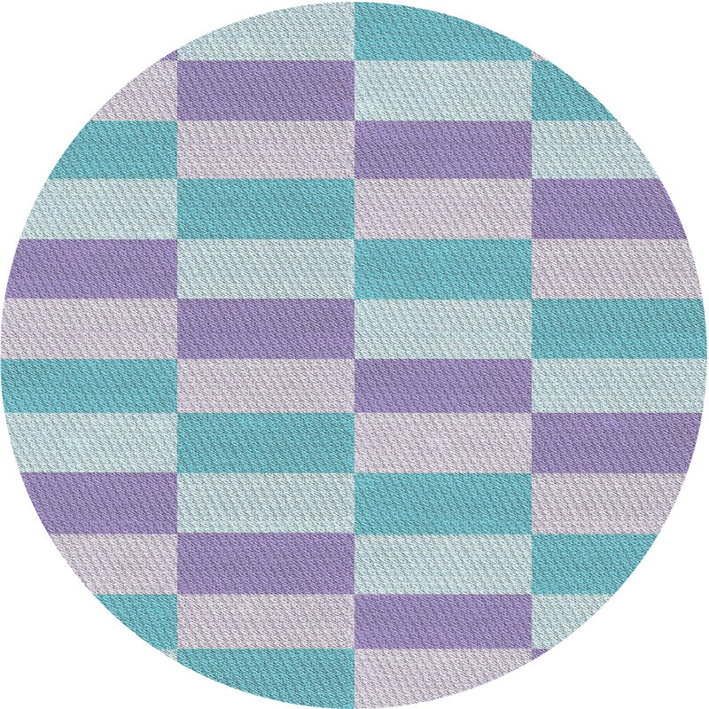 Tapis bleu / mauve Antranette, Rond 8 pi