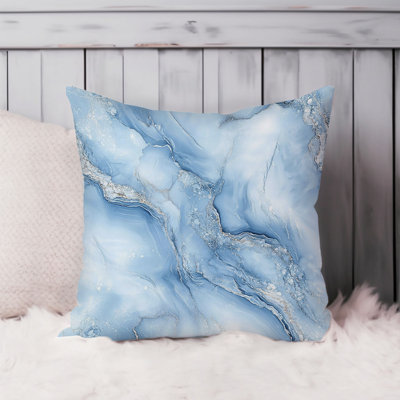 Abstract Blue Marble Agate Geode XVII Modern Throw Pillow Cover