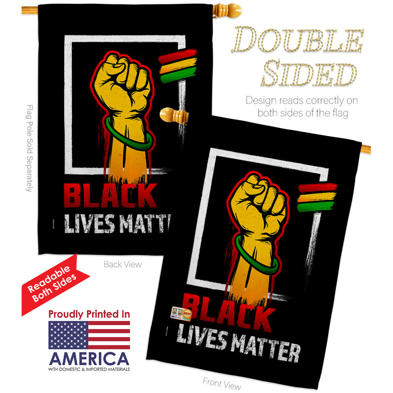 Noir anti-racisme-impressions 2 faces polyester décoratif 40 x 28 po. drapeau pour la maison