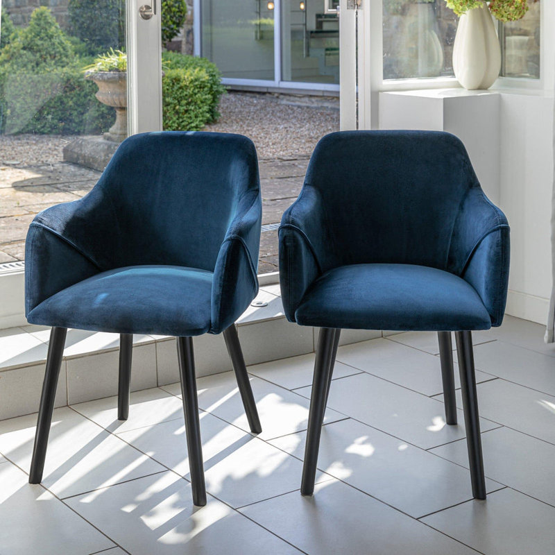 Aggarwal 48cm H Armchair, Blue, Black Oak