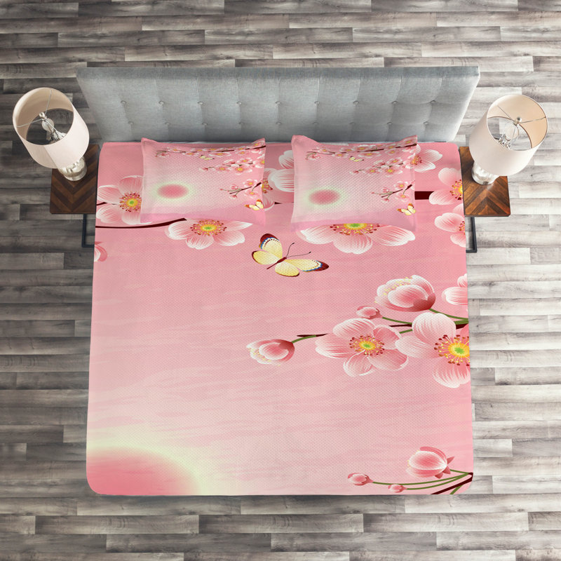Farmhouse / Country Polyester Floral Coverlet