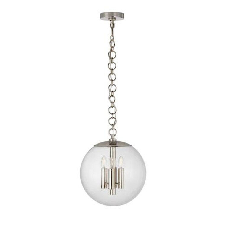Lustre à intensité variable Light Turenne, Nickel poli, Fumée, 14" Width x 16" Height