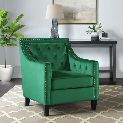 Barbarese Button Tufted Accent Chair In Navy Blue, 723B2FBA2E1A4ECEB8C0C47DD71103B3 by Wildon Home