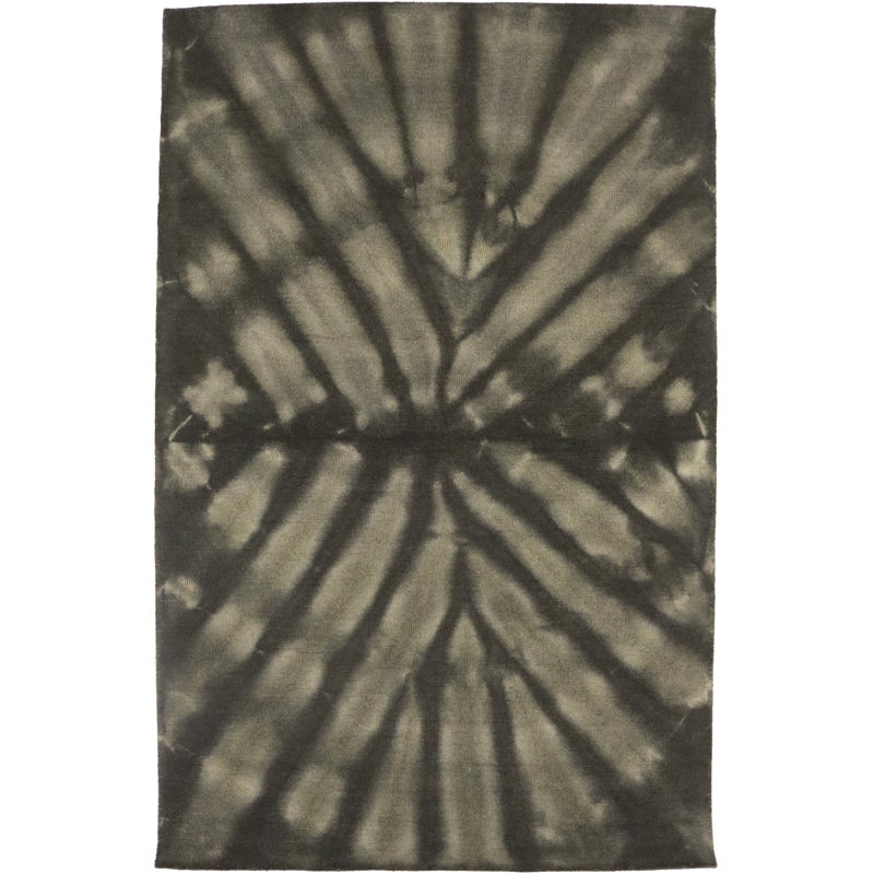 Tapis oriental brun foncé moderne 5 x 8