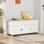 Banc de hall d'entrée 43,5 "avec rangement pour chaussures et coussin cachés