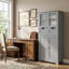 Armoire de rangement de salle de bain autoportante robuste à grande capacité à 4 portes résistante à l'eau avec 2 tiroirs coulissants et portes vitrées transparentes pour la salle de bain-954859753