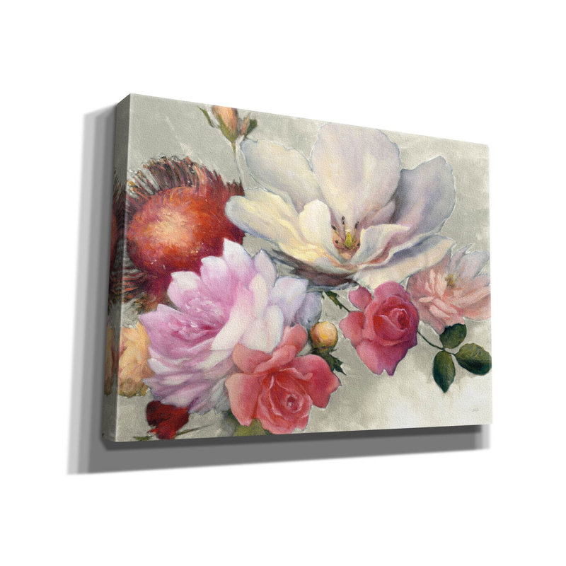 Art flamand sur toile flamande «Fantasy on White» par Julia Purinton, H 40 po x l 54 po x P 1,5 po