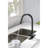 Kitchen Faucet With Pull Down - Matt Black Finish, Stainless Steel, 360 Rotatable Nozzle, Corrosion And Rust Treatment, Single Handle For Convenient Water Flow Adjustment Black, Rotating Surface-490858839