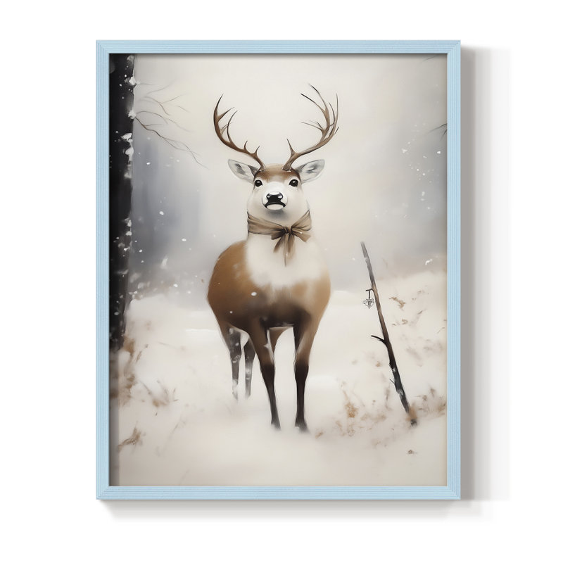 Art des Fêtes de Noël - série 2-CCGCLXXV, reproduction d'art encadrée - bois massif, H 15 po x l 12 po, Bleu