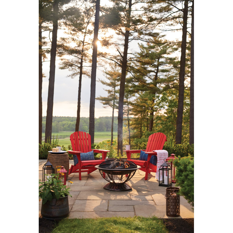 Chaise Adirondack pliante en bois massif Philbrick, Rouge