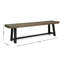 Banc d'extérieur en bois d'acacia, finition gris sablé et noir