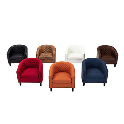 Barrel Chairs With Soft Padded Armrest